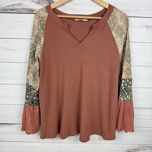 Ces Femme‎ Women's Long Sleeve Top Bell Sleeve Boho Style Small